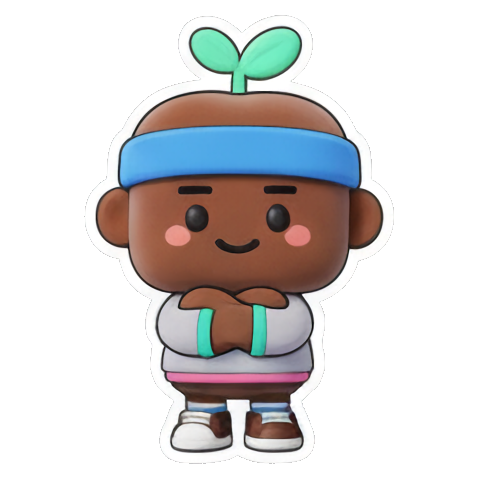 双手抱胸的自信表情 Coie's Sprout Expressions sticker for expressive chats and social replies.
