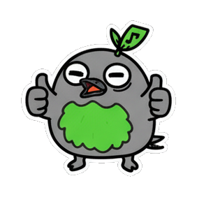 竖起大拇指 Chibi Leaf Bird Stickers sticker for expressive chats and social replies.