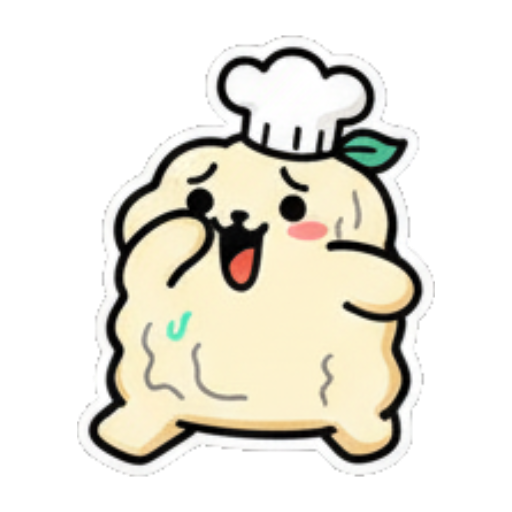 害羞团子捂脸躲藏 Cute Chef Blob sticker for expressive chats and social replies.