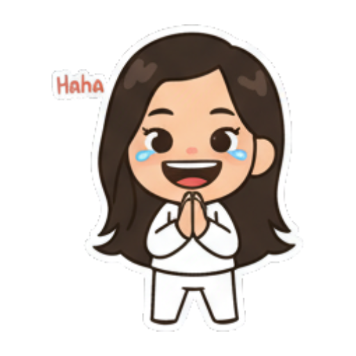 大笑流泪说哈哈 Chibi Girl Daily Emotions sticker for expressive chats and social replies.