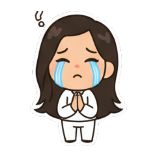 双手合十疑惑哭泣 Chibi Girl Daily Emotions sticker for expressive chats and social replies.