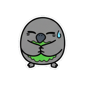 脸红发光 Chibi Leaf Bird Stickers sticker for expressive chats and social replies.