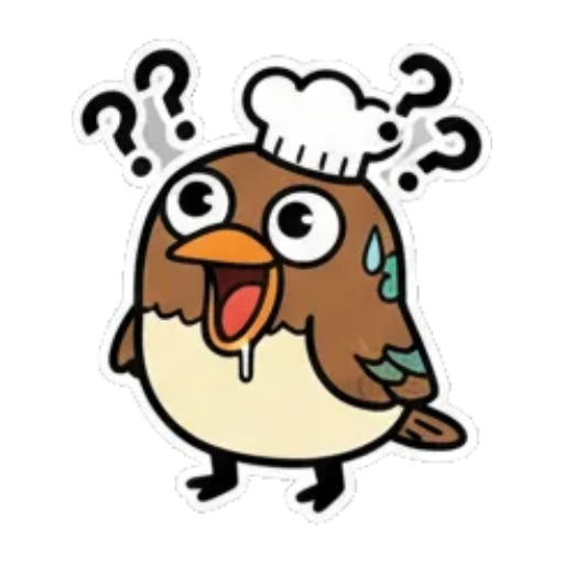 疑惑小鸟满头问号 Chef Bird Stickers sticker for expressive chats and social replies.