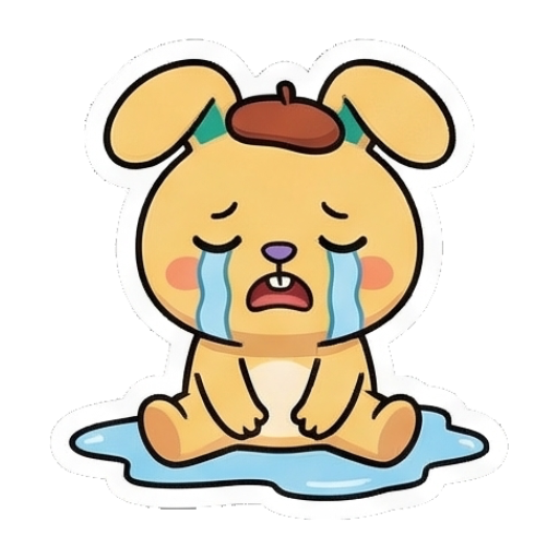 兔兔伤心大哭流泪 Chibi Bunny Daily Emotions sticker for expressive chats and social replies.