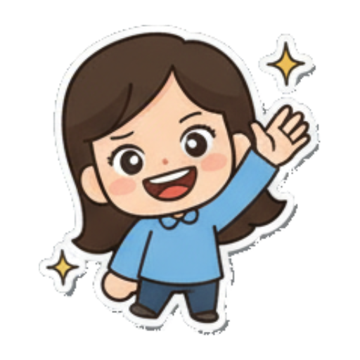 可爱女孩挥手致意 Cute Girl Daily Mood sticker for expressive chats and social replies.