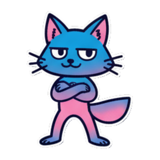 交叉双臂表示不屑或不满 Peace Cat's Daily Moods sticker for expressive chats and social replies.