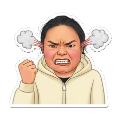 愤怒冒烟，生气 Real Human Emotion Stickers sticker for expressive chats and social replies.