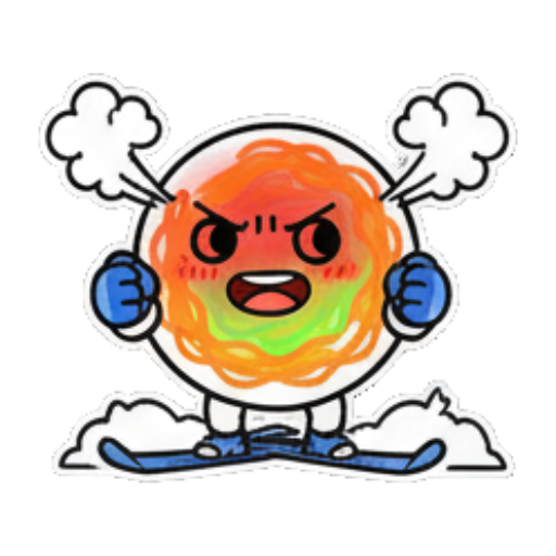 生气冒烟的滑雪团子 Skiing Green Blob Stickers sticker for expressive chats and social replies.