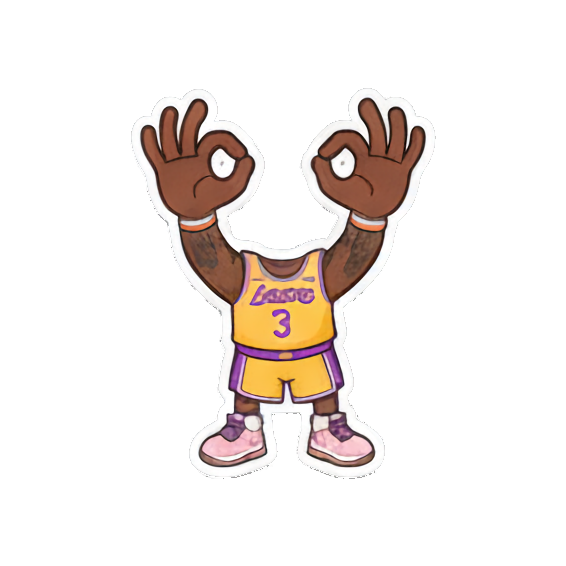 Making an "OK" gesture playfully Chibi LeBron James Stickers sticker for expressive chats and social replies.