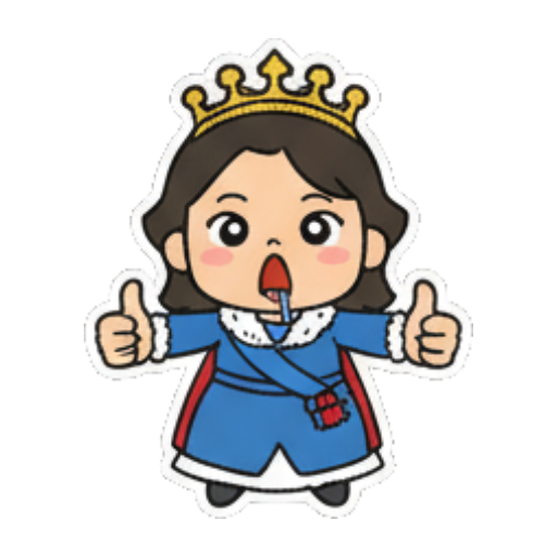 女王竖拇指点赞 萌系女王日常表情包 sticker for expressive chats and social replies.