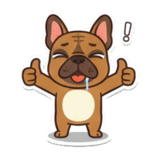 Sleeping dog, nightcap, spoon, fork. French Bulldog Fun sticker for expressive chats and social replies.