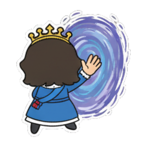 女王转身穿越传送门 萌系女王日常表情包 sticker for expressive chats and social replies.