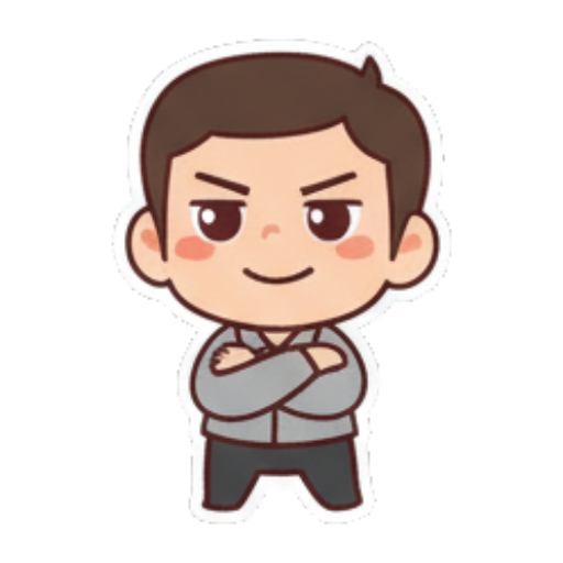 双手抱胸自信站立 Chibi Guy Daily Expressions sticker for expressive chats and social replies.