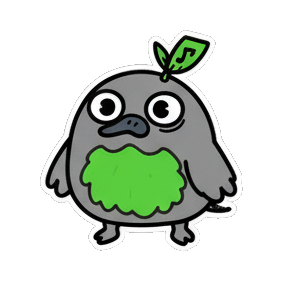 好奇张望 Chibi Leaf Bird Stickers sticker for expressive chats and social replies.