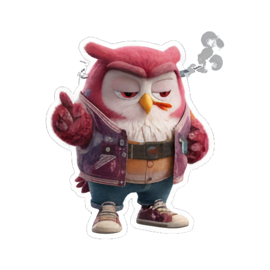 冒烟生气的猫头鹰 Christmas Owl Fun sticker for expressive chats and social replies.