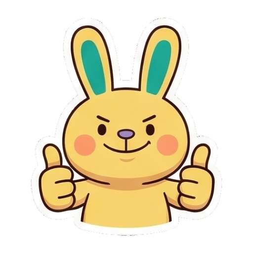 竖大拇指点赞的兔子 Chibi Ghibli Rabbit Stickers sticker for expressive chats and social replies.