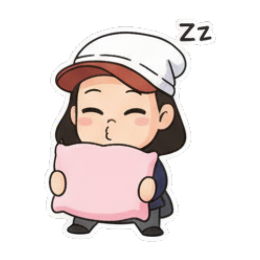 女孩抱着枕头睡觉 Chibi Ice Cream Girl sticker for expressive chats and social replies.