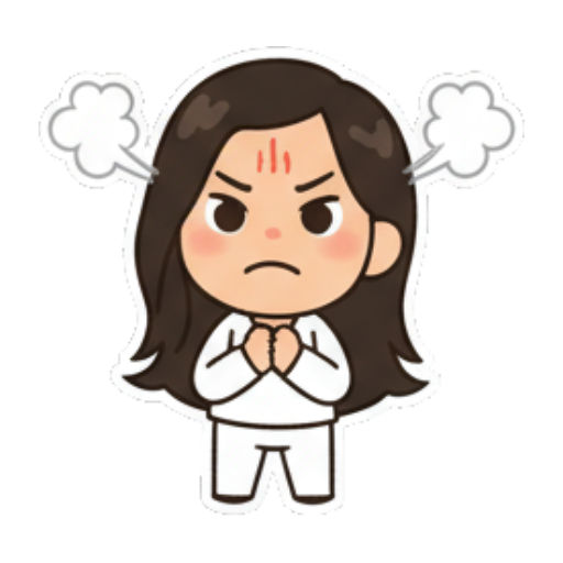 生气冒烟很愤怒 Chibi Girl Daily Emotions sticker for expressive chats and social replies.