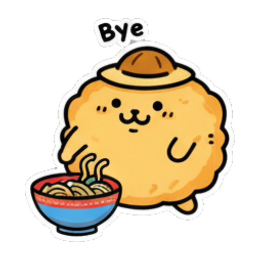 吃面条说再见 Fluffy Bun's Daily Moods sticker for expressive chats and social replies.