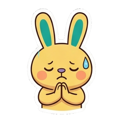 流汗祈求的兔子 Chibi Ghibli Rabbit Stickers sticker for expressive chats and social replies.