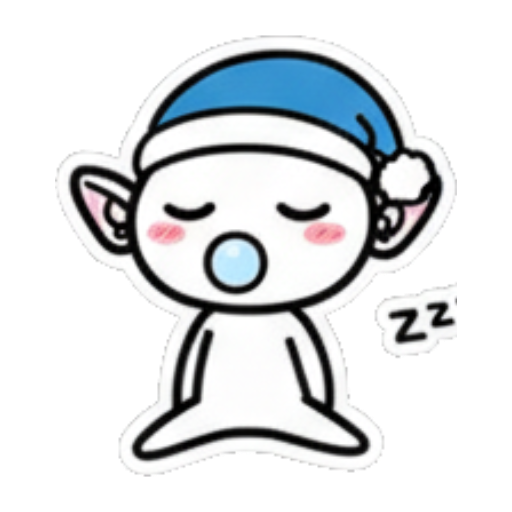 戴睡帽含奶嘴睡觉 Cute Elf Goblin Stickers sticker for expressive chats and social replies.