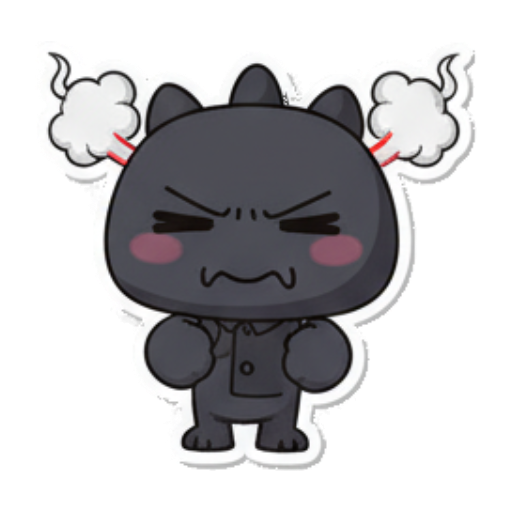 Furious monster with steam coming from its head. Chibi Dark Monster Daily sticker for expressive chats and social replies.