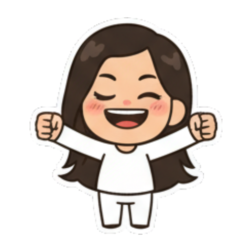双手张开开心笑 Chibi Girl Daily Emotions sticker for expressive chats and social replies.