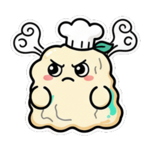 生气的小团子头冒蒸汽 Chef Dumpling Express sticker for expressive chats and social replies.