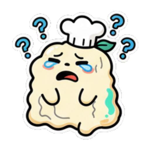 饺子厨师头顶问号困惑 Chef Dumpling Daily Stickers sticker for expressive chats and social replies.