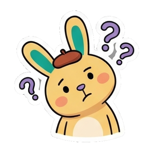 兔兔头顶问号表示疑惑 Chibi Bunny Daily Emotions sticker for expressive chats and social replies.
