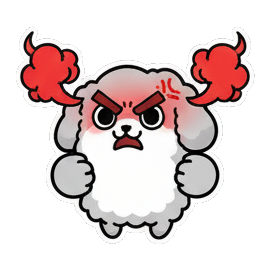 小狗生气发怒冒火 Fluffy Doggy Daily Moods sticker for expressive chats and social replies.