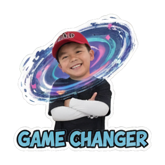 Boy with censored eyes, 'DEAL WITH IT', 'TEAM UP!'. Game Night Kid sticker for expressive chats and social replies.