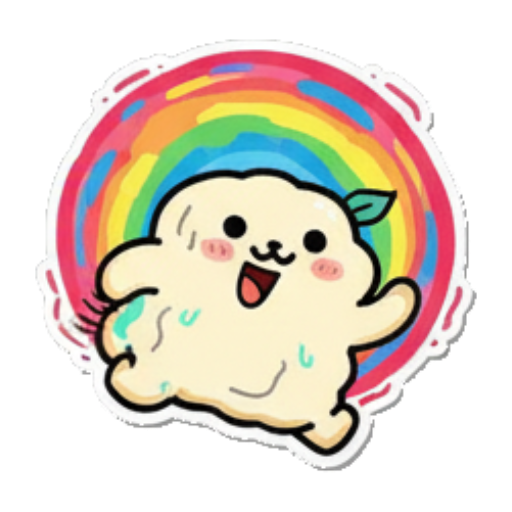 厨师团子在彩虹下飞翔 Chef Blob's Daily Fun sticker for expressive chats and social replies.