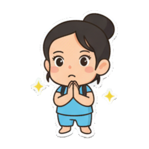双手合十感激 Chibi Girl Daily Life sticker for expressive chats and social replies.