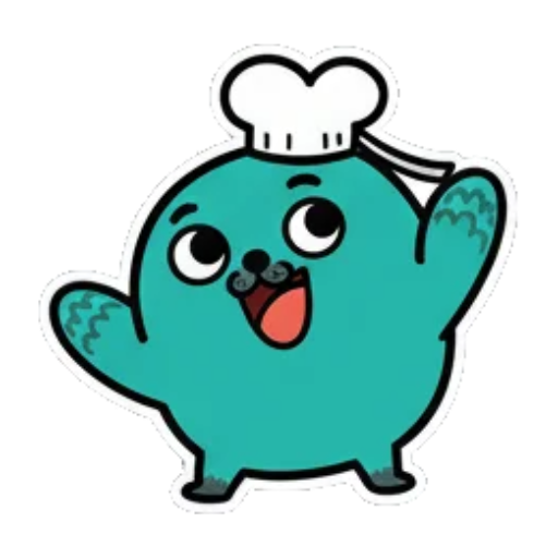 开心挥手的小海豹 Cute Chef Seal Stickers sticker for expressive chats and social replies.