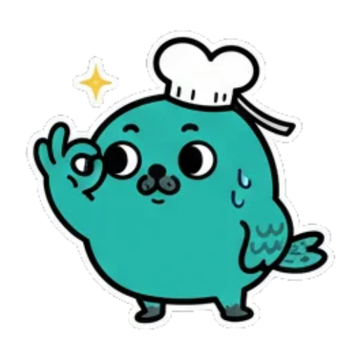 比赞的厨师海豹 Cute Chef Seal Stickers sticker for expressive chats and social replies.