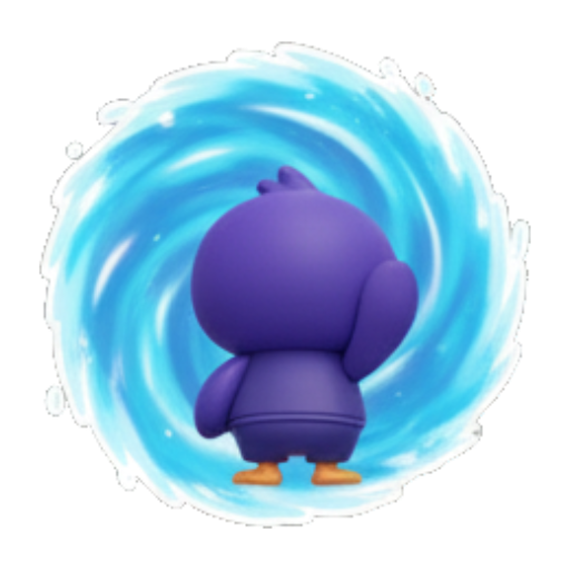 旋转眩晕的企鹅 Cute Purple Penguin Stickers sticker for expressive chats and social replies.