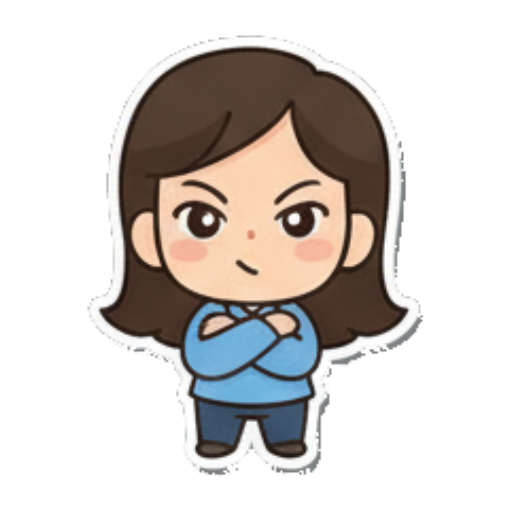 抱臂不悦表情 Cute Girl Daily Mood sticker for expressive chats and social replies.