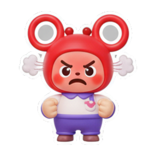 愤怒全身变红. Cute Pink Mouse Daily sticker for expressive chats and social replies.