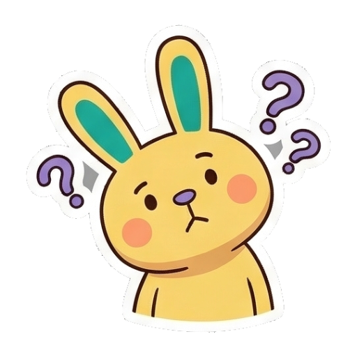 疑惑不解的兔子 Chibi Ghibli Rabbit Stickers sticker for expressive chats and social replies.