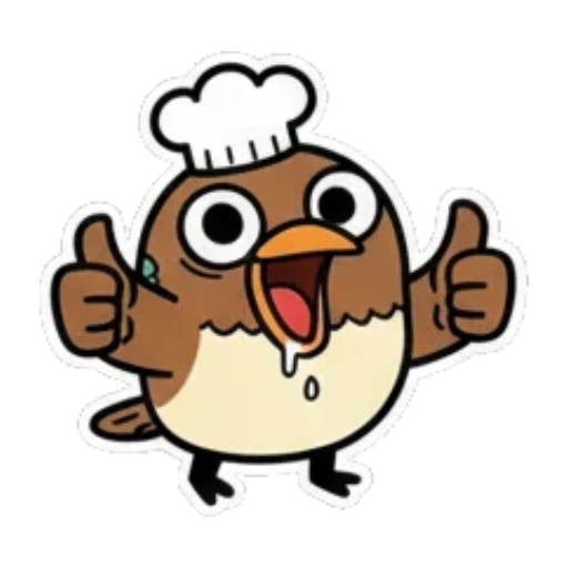 点赞小鸟竖起拇指 Chef Bird Stickers sticker for expressive chats and social replies.
