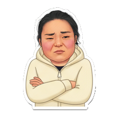 不满抱臂，无奈 Real Human Emotion Stickers sticker for expressive chats and social replies.