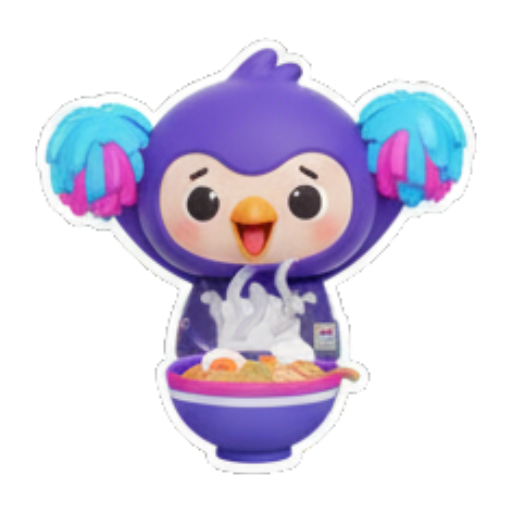 做饭的可爱企鹅 Cute Purple Penguin Stickers sticker for expressive chats and social replies.