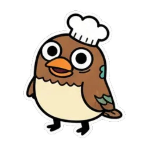 思考小鸟若有所思 Chef Bird Stickers sticker for expressive chats and social replies.