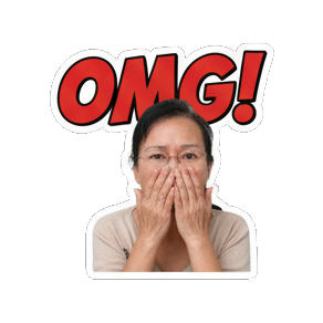 阿姨捂嘴惊讶OMG。 Real Human Emotion Stickers sticker for expressive chats and social replies.