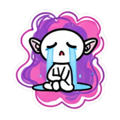 伤心地流泪哭泣 Chibi Elf Daily Mix sticker for expressive chats and social replies.