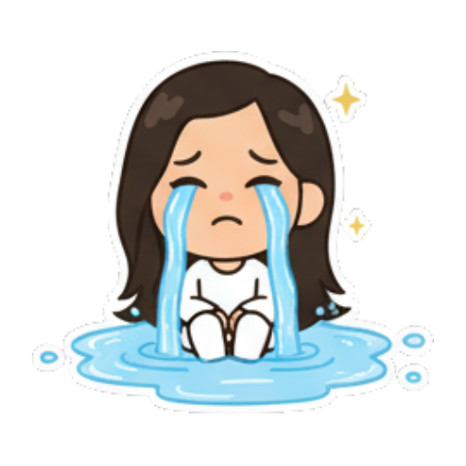 大哭流泪很伤心 Chibi Girl Daily Emotions sticker for expressive chats and social replies.