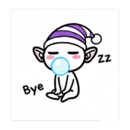 戴睡帽吹泡泡 Chibi Elf Emotions sticker for expressive chats and social replies.