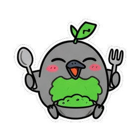 拿着餐具吃饭 Chibi Leaf Bird Stickers sticker for expressive chats and social replies.