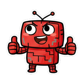 小电视竖拇指赞 Red Robot Expressive Stickers sticker for expressive chats and social replies.